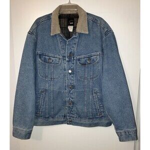 VTG Lee Jacket Men’s XL Riveted Black Label Blanket Lined Corduroy Collar Denim